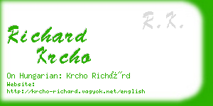 richard krcho business card